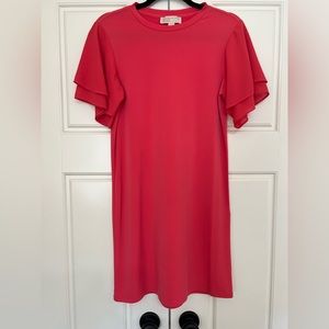 MICHAEL KORS Coral Flutter Sleeve Dress